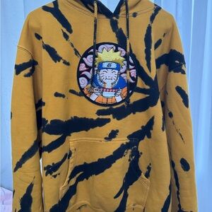 Naruto Graphic Tie-Dye Hoodie with Embroidered Design